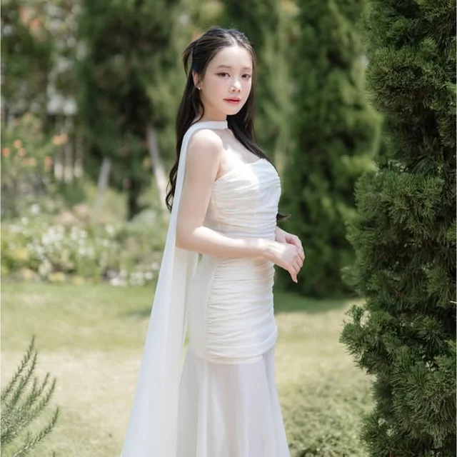 Pirunya LD20 Chiffon Cream Long Dress  (alternate)