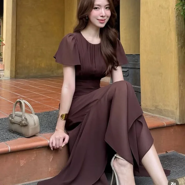 Firrr Amy Dark Brown Midi Dress  thumbnail 3