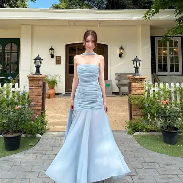 Pirunya LD20 Chiffon Blue Long Dress  thumbnail 4