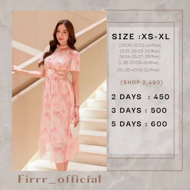 Firrr Anya Dress เดรสยาวคอตั้งลายดอก thumbnail 3