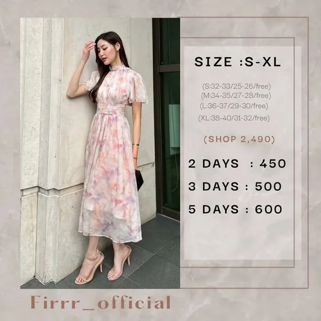 Firrr Anya Dress เดรสยาวคอตั้งลายดอก thumbnail 2