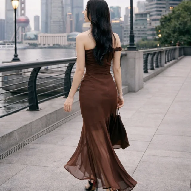 ชุดเดรสยาว Venusp Lyn Dark Brown (alternate)