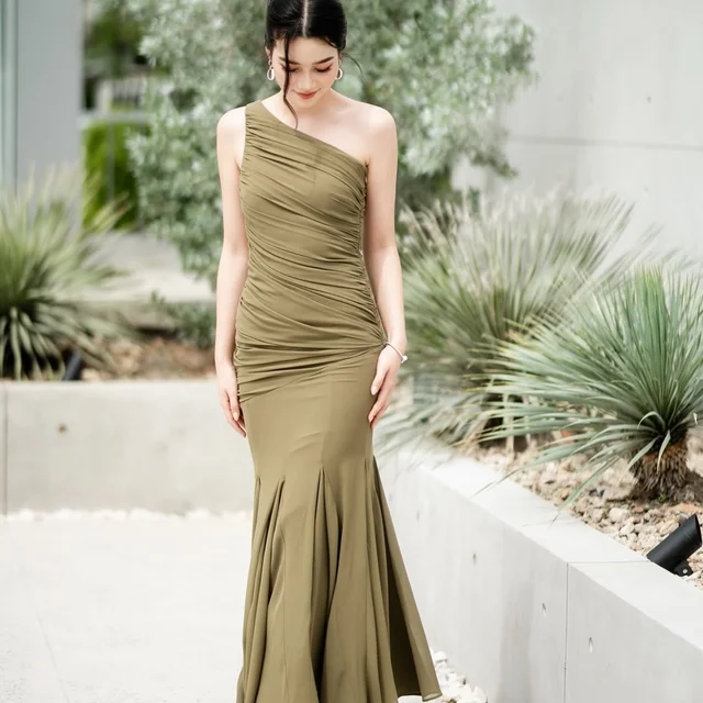 Firrr Jassie Olive Green Long Dress  thumbnail 2