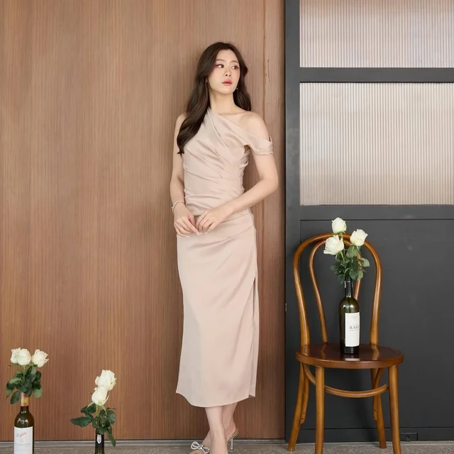 Firrr Diana Beige Long Dress  thumbnail 4