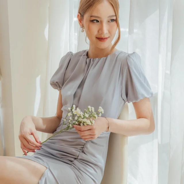 Firrr Anne Blue Midi Dress  thumbnail 3
