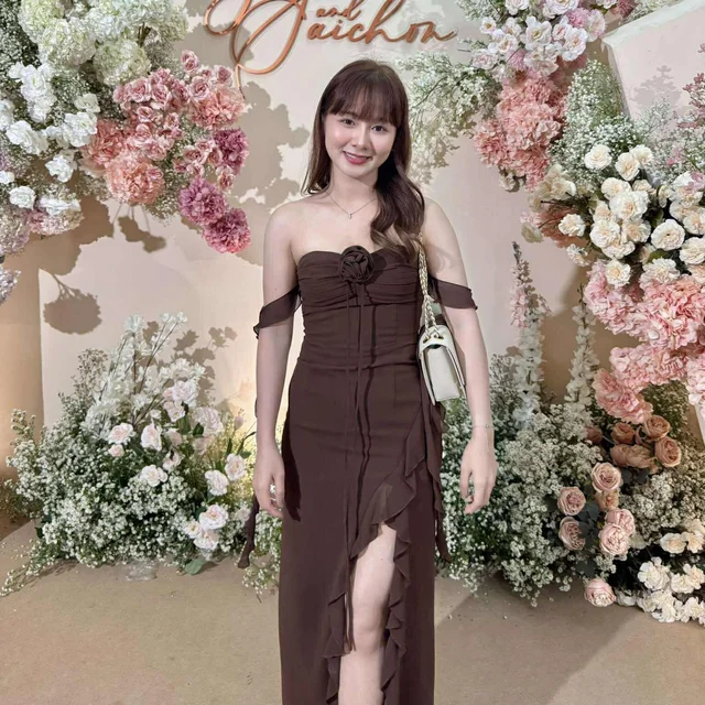 Misschiara Irix Dark Brown Maxi Dress  thumbnail 3