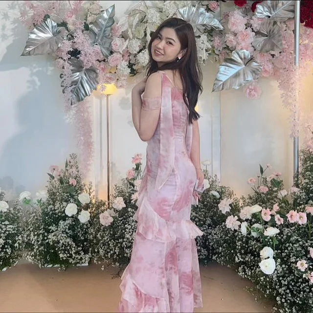 Firrr Sarah Sleeve Rose Long Dress thumbnail 3