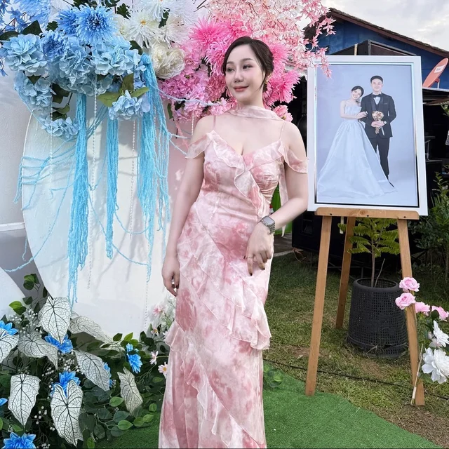 Firrr Sarah Sleeve Rose Long Dress thumbnail 2