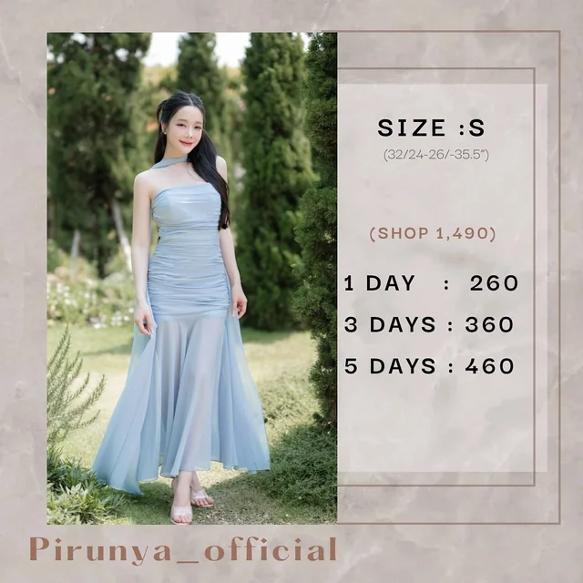 ชุดราตรีโทนฟ้าน้ำเงินหลากสไตล์  Blue  Navy Dress Collection thumbnail 6