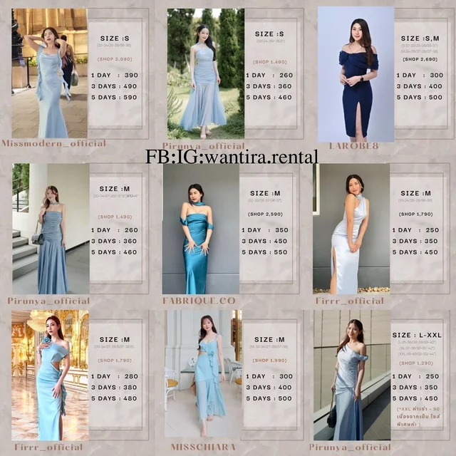 ชุดราตรีโทนฟ้าน้ำเงินหลากสไตล์  Blue  Navy Dress Collection thumbnail 2