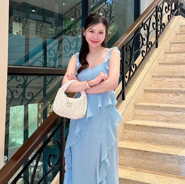 Firrr Sarah Blue Long Ruffled Dress (alternate)