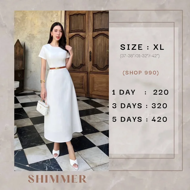 เดรสขาว SHIMMER Long Dress