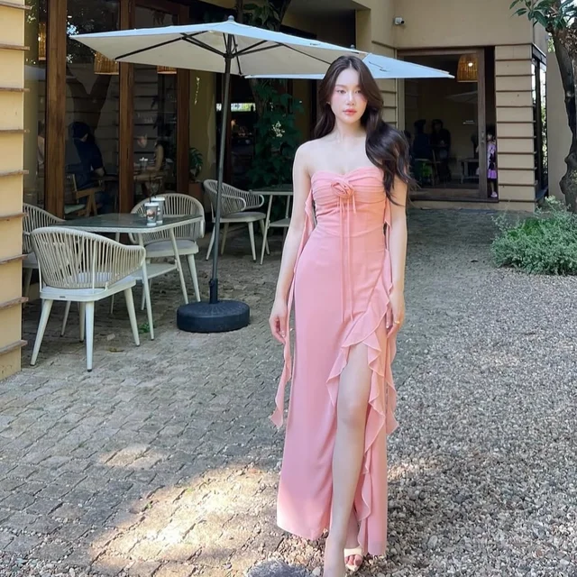 Misschiara Iris Peach Long Dress  thumbnail 3