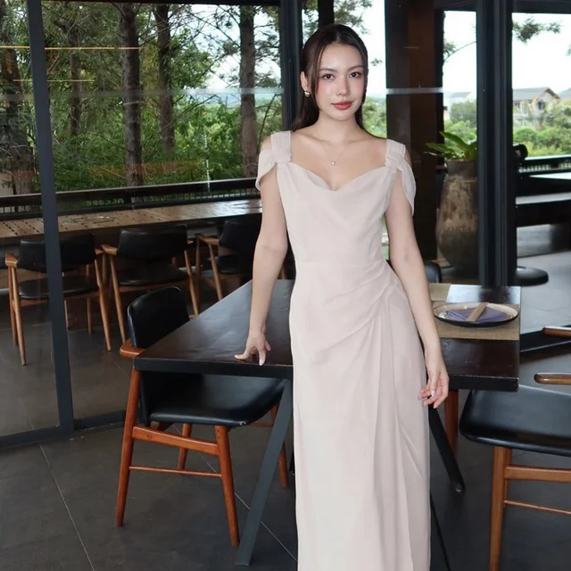 Firrr Lola Beige Long Dress thumbnail 3