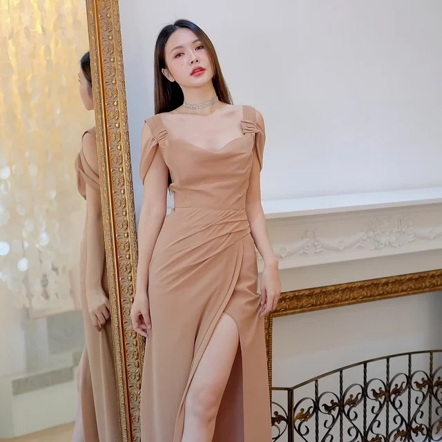 Firrr official Long Dress คอถ่วงผ่าสูง thumbnail 4