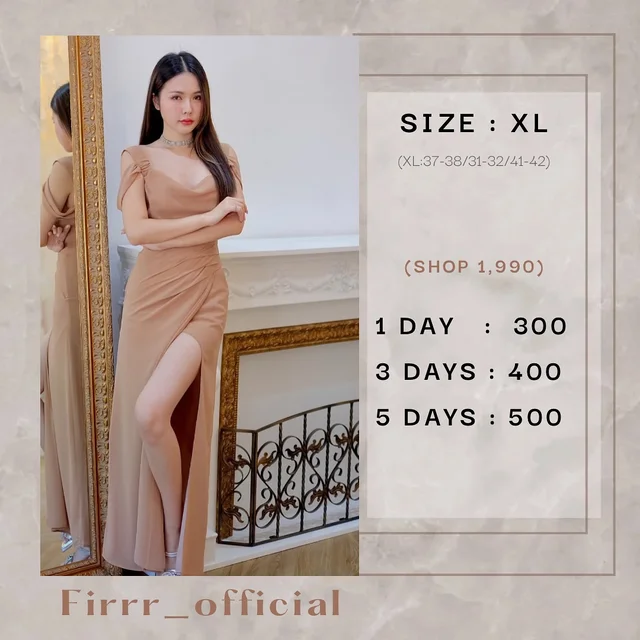 Firrr official Long Dress คอถ่วงผ่าสูง