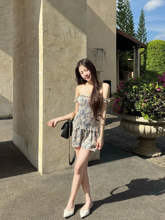 ชุดเซ็ต Sunfap ลายดอกไม้สีฟ้า (alternate)
