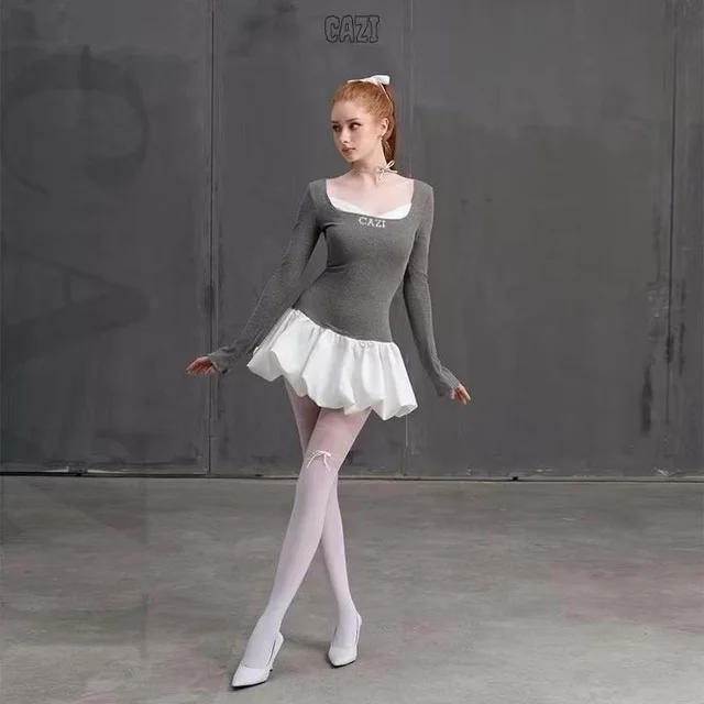 Grey Ballet Mini Dress Set thumbnail 4