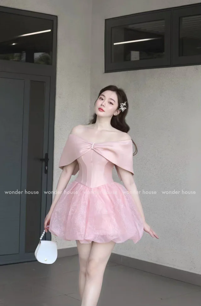 Pink Sweet Bow Mini Dress thumbnail 4