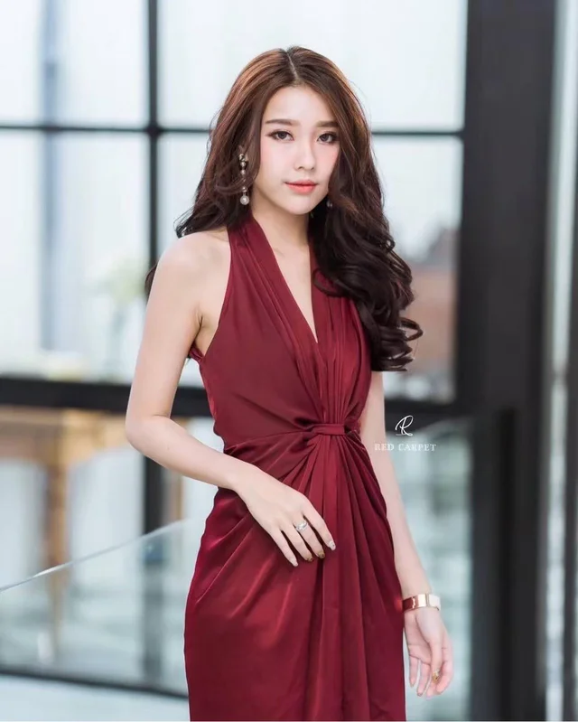 Burgundy Elegant Halter Gown (alternate)