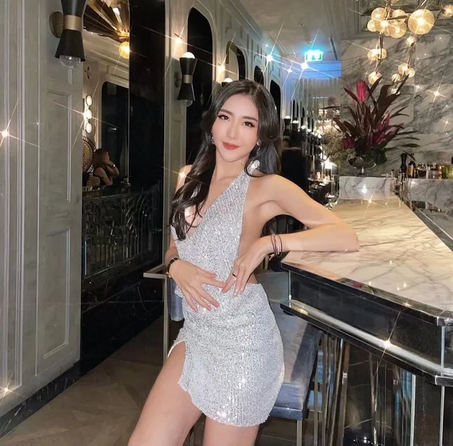 Silver Sparkle Halter Mini Dress 1