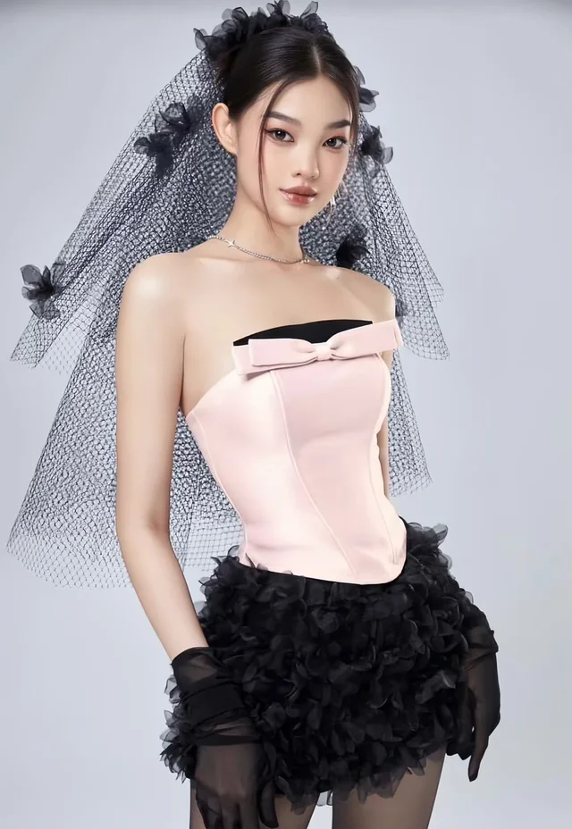 เดรสเกาะอกชมพูหวานแซ่บ Mini Dress thumbnail 4