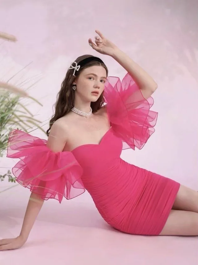 เดรสเกาะอกชมพูบานเย็นหวานแซ่บ Mini Dress thumbnail 2