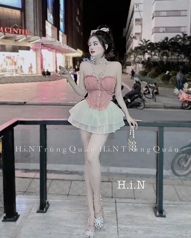 H.i.N – เดรสเกาะอกชมพูหวานน่ารัก Mini Dress thumbnail 2