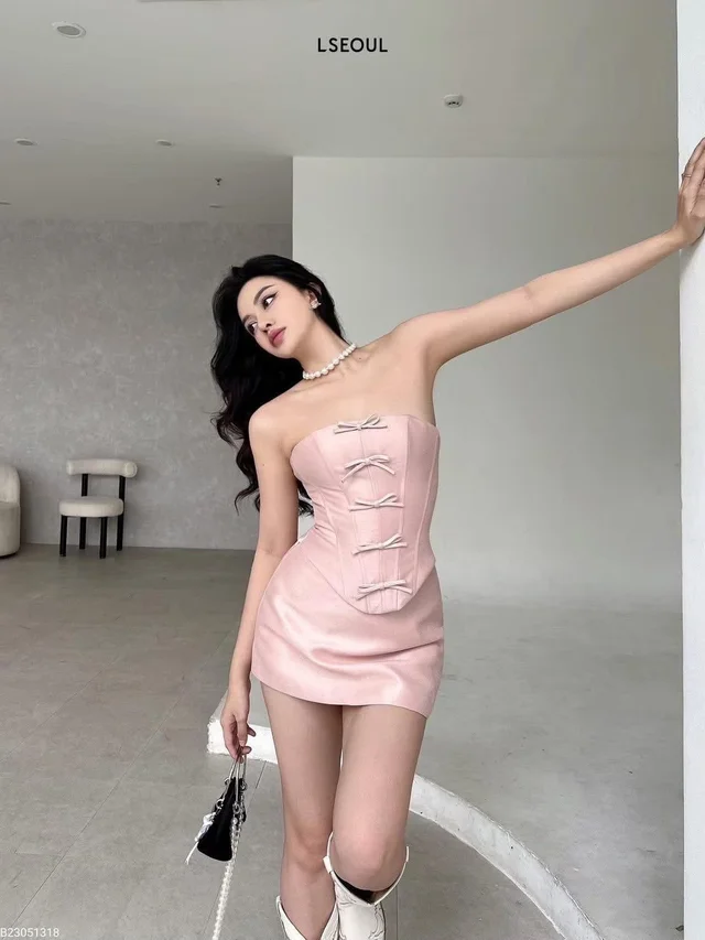 เดรสคอร์เซ็ตโบว์ชมพู สไตล์หวานหรู (alternate)