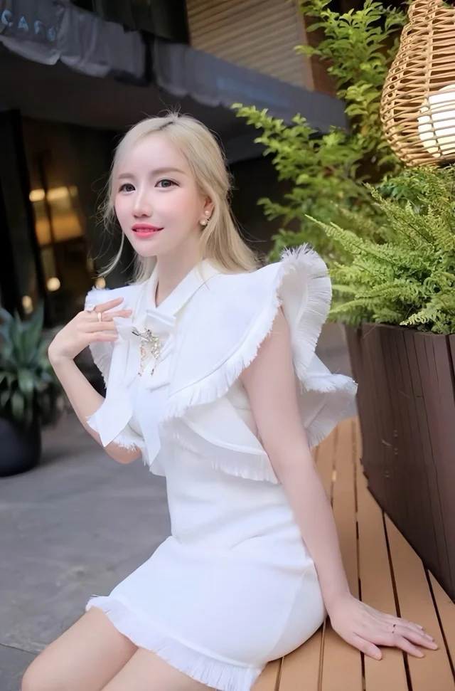 VORA – เดรสสั้นสีขาวหวานสุภาพ เรียบหรู น่ารัก Mini Dress thumbnail 2