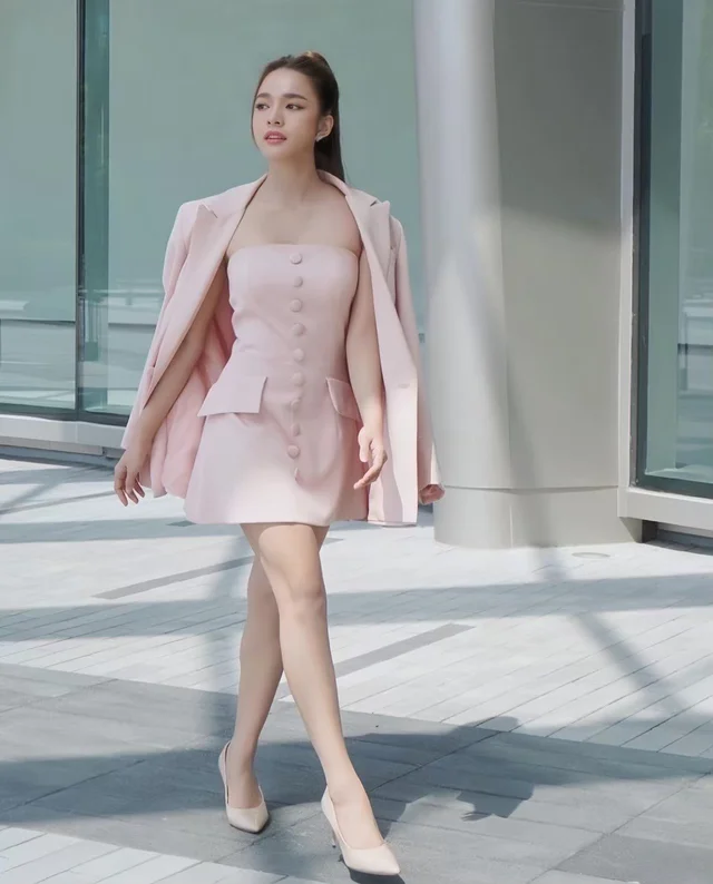 Soft Pink Blazer Dress Set (No.204) thumbnail 2