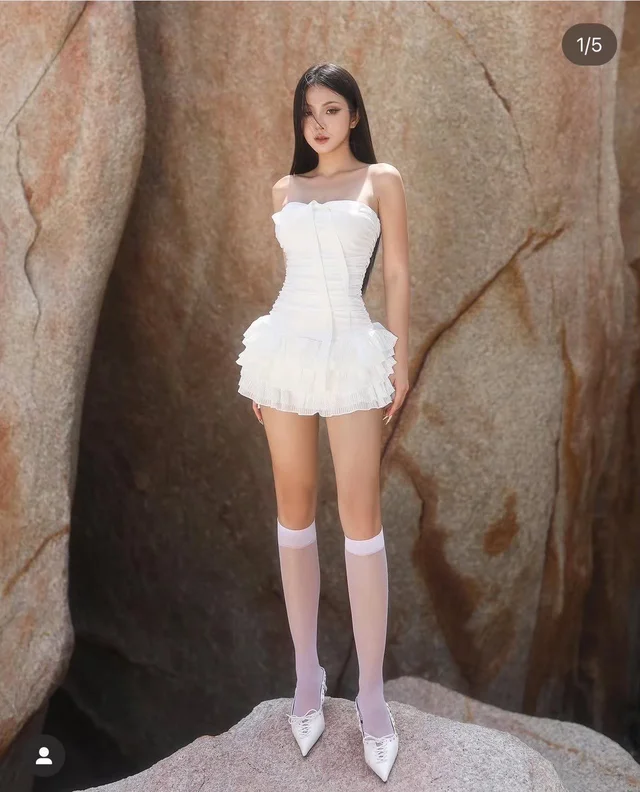 Pure White Ruffle Corset Mini Dress