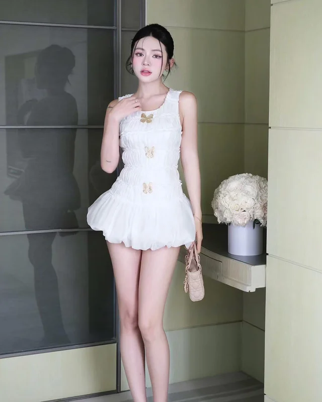 White Butterfly Mini Dress thumbnail 2