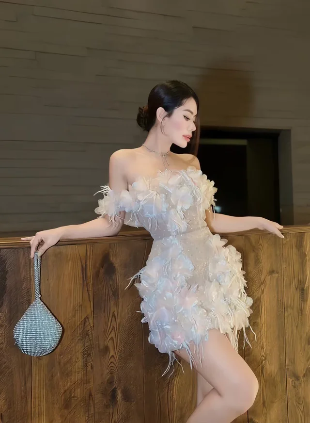 Feather White Party Dress (alternate)
