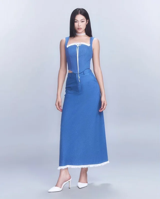 Blue Elegant Zipper Dress
