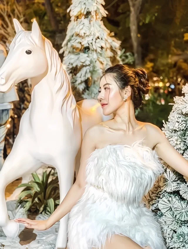 White Feather Mini Dress (alternate)