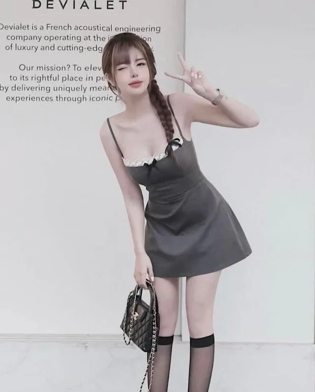 เดรสสายเดี่ยวเทาน่ารัก Mini Dress thumbnail 2