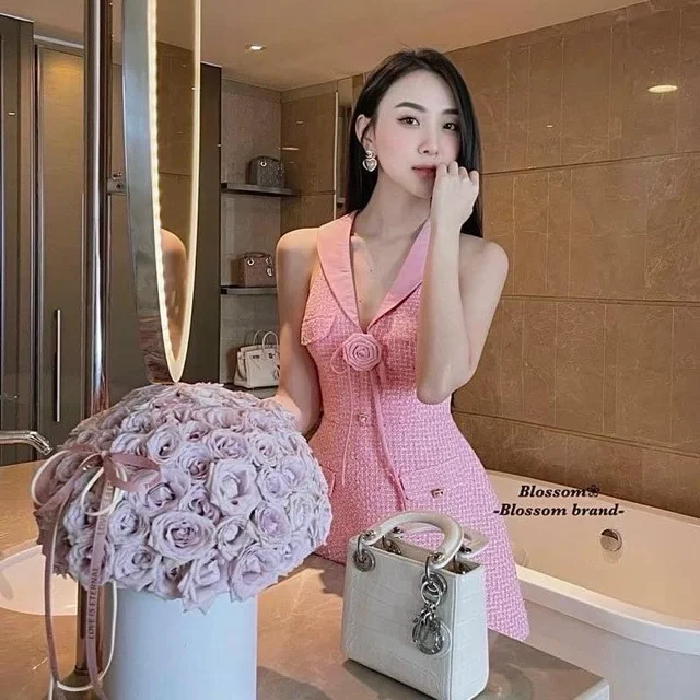 LISTA เดรสชมพูหวานหรู Elegant Mini Dress thumbnail 4
