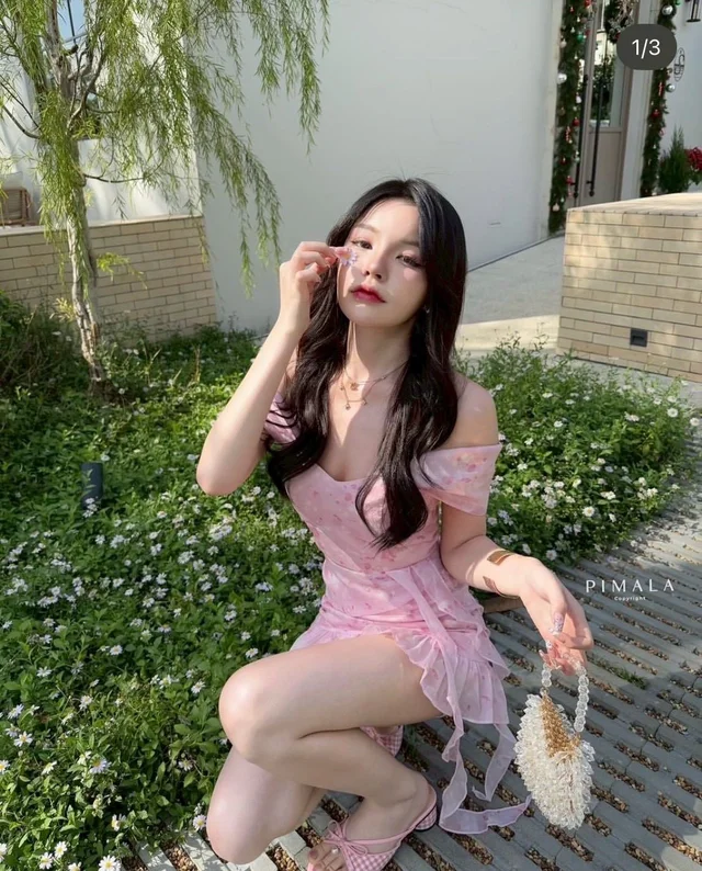 MALA เซ็ตเดรสชมพูลายดอกหวานละมุน thumbnail 2