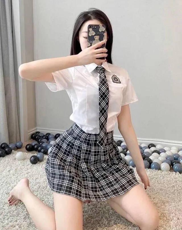 School Plaid Uniform ชุดนักเรียนลุคน่ารักสดใส