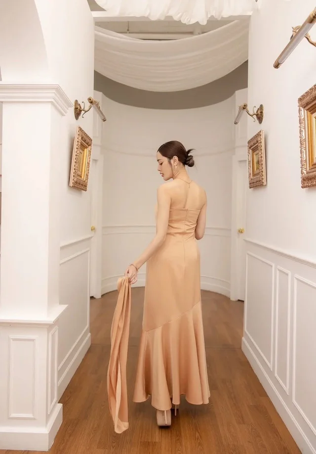 เดรสยาวโทนแชมเปญหรู Elegant Evening Dress thumbnail 4