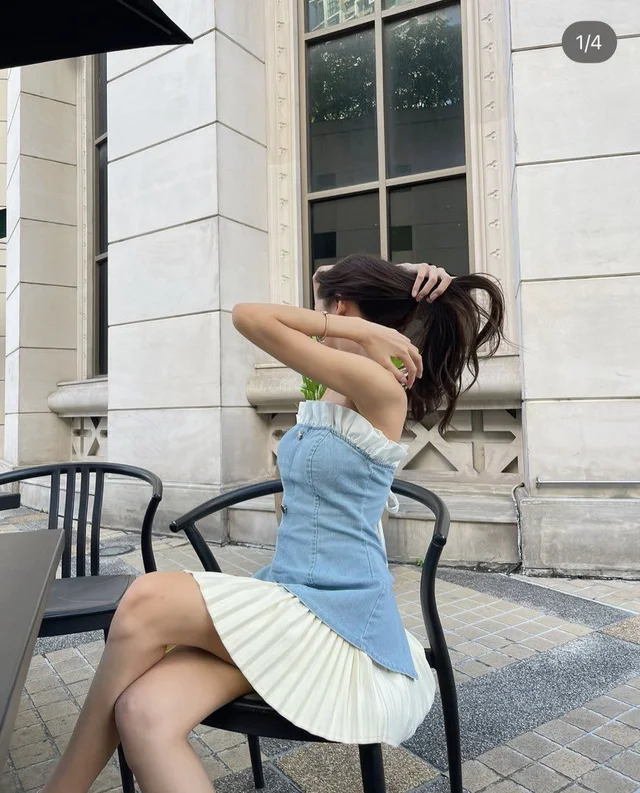 เดรสสายเดี่ยวยีนส์หวานน่ารัก Mini Dress thumbnail 4