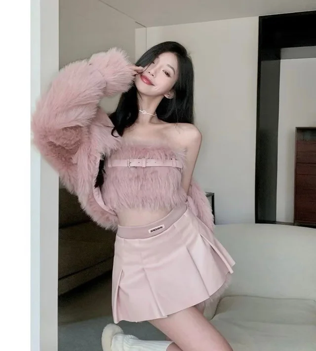 ชุดเซ็ตทูพีซชมพูหวาน สไตล์ลูกคุณแฟชั่น