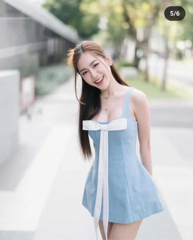 เดรสสายเดี่ยวฟ้าหวาน สไตล์คุณหนูน่ารัก