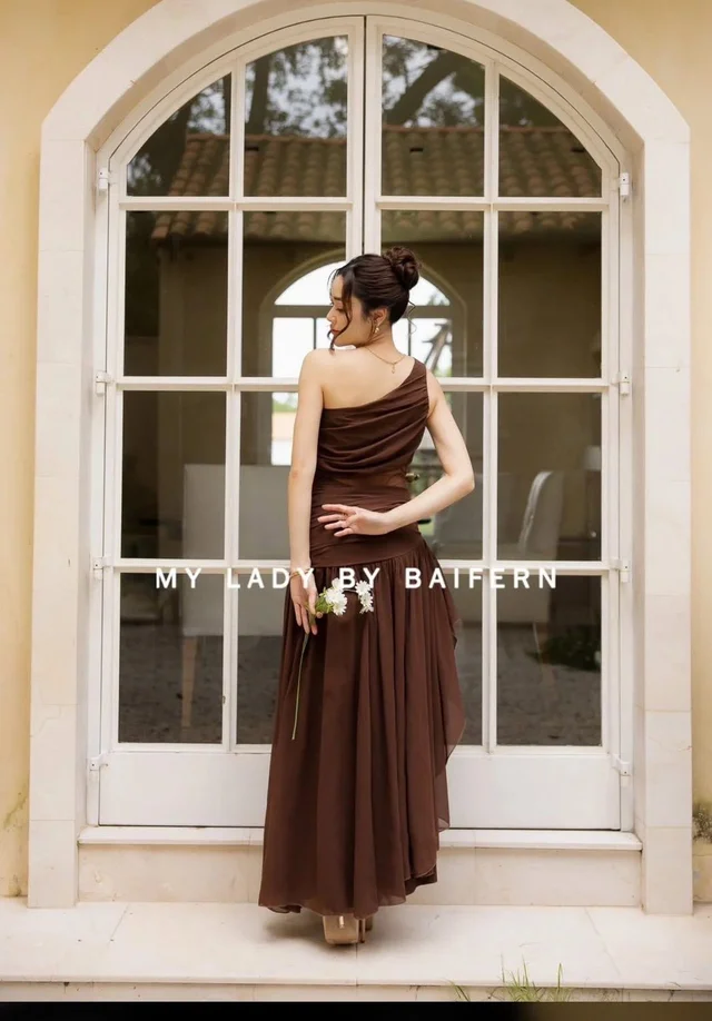 MYLADY BY BAIFERN เดรสสีน้ำตาลหรู เรียบแพง thumbnail 4