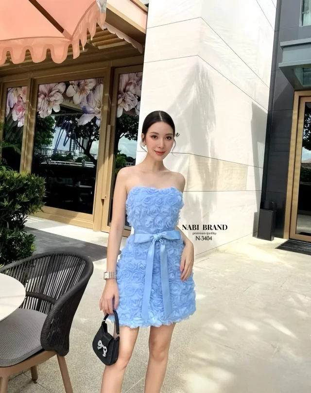 NABI BRAND – เดรสเกาะอกฟ้าหวานหรู Mini Dress thumbnail 2