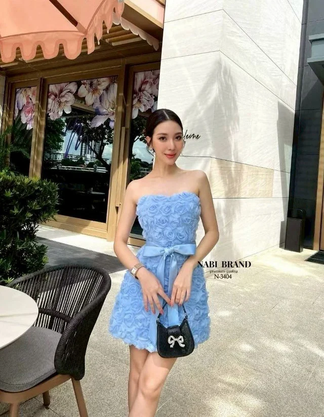 NABI BRAND – เดรสเกาะอกฟ้าหวานหรู Mini Dress