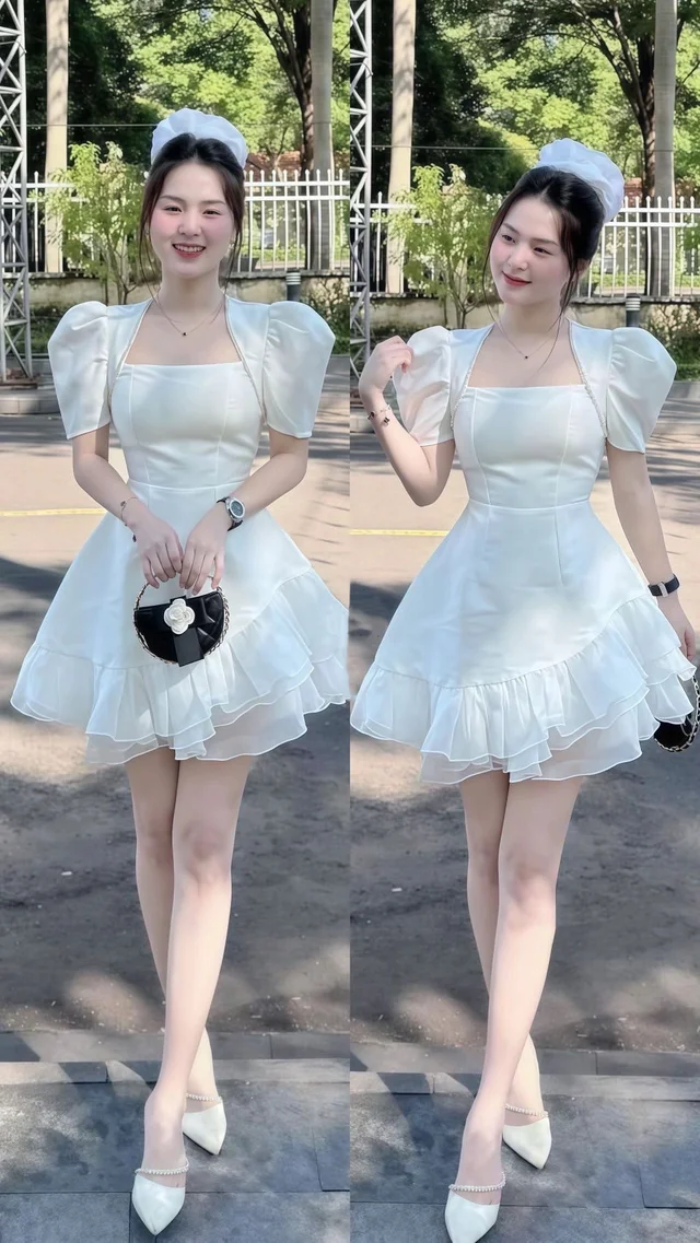 เดรสสีขาวหวานละมุนสไตล์เจ้าหญิง Mini Dress thumbnail 4