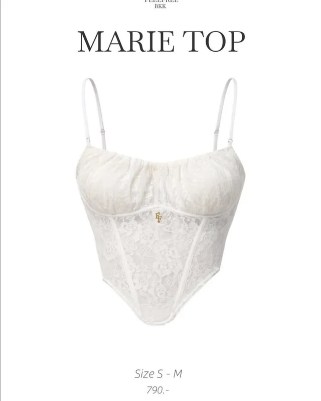Feelfree Marie Top เสื้อคอร์เซ็ทลูกไม้สีขาว  thumbnail 5