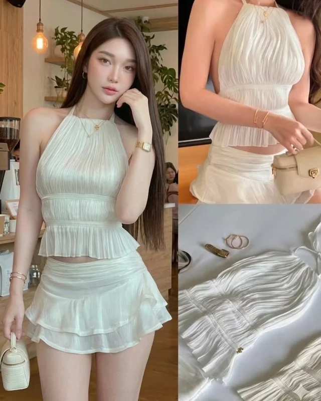 Feelfree ชุดเซ็ตเสื้อคล้องคอและกระโปรงสั้น A11 thumbnail 3